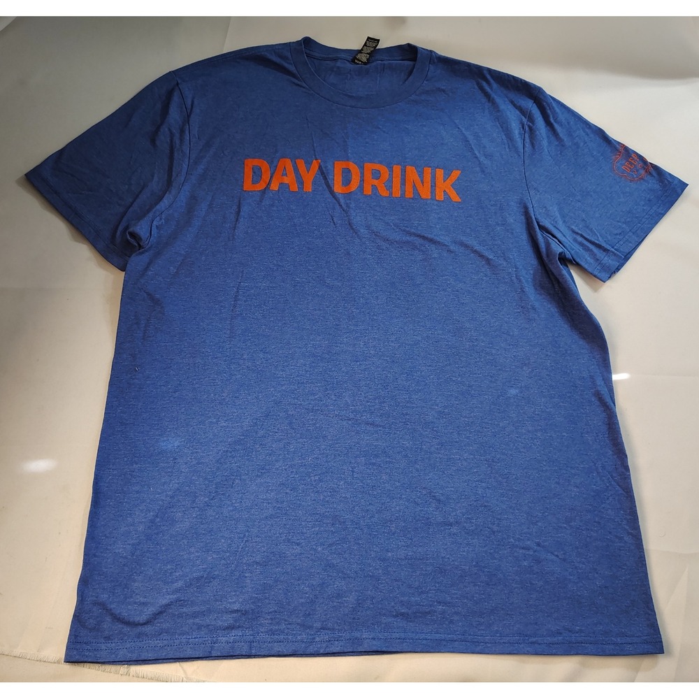 Deep Eddy Vodka Day Drink Graphic T-Shirt Austin Texas Retro Style Blue Men's XL
